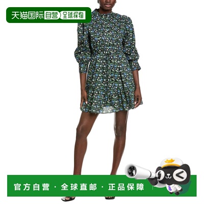 自营English Factory Floral Print Pintuck Smocked Mini Dress