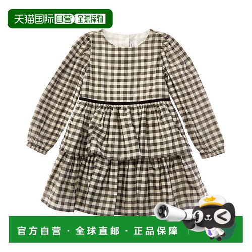 自营janie and jackJanie和Jack Gingham Shimmer连衣裙-黑色 美