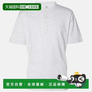 自营eleventyElevety Grey Jersey Henley T-Shirt - grey 美国奥