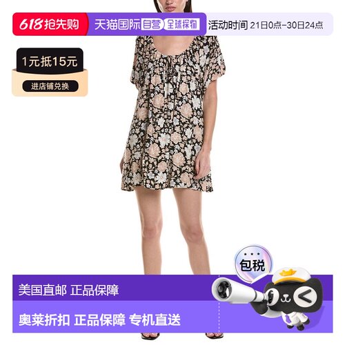 自营Saltwater Luxe Printed Mini Dress - black 美国奥莱直发