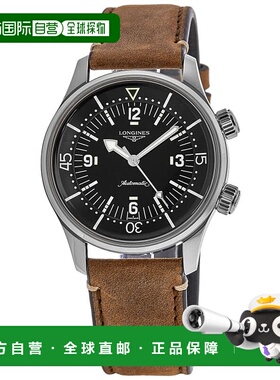 自营 longines浪琴表Legend Diver全自动黑色表盘皮革表带男士手L