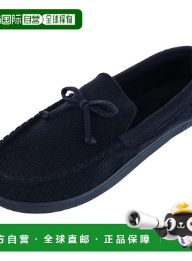 自营 isotoner男士 Mini Box Cord Luke 莫卡辛拖鞋 - 黑色 美国