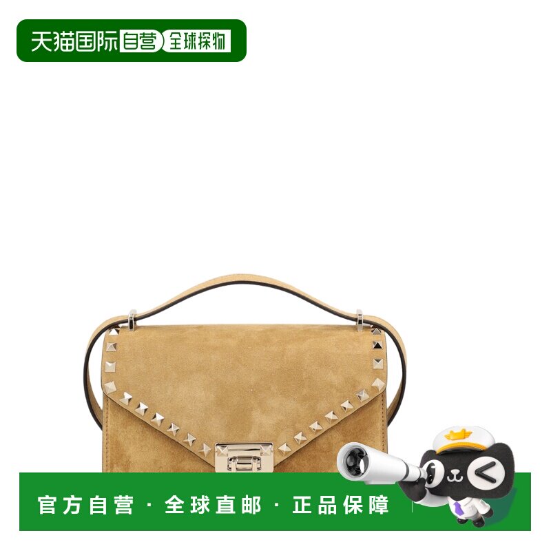 自营valentino garavani麂皮肩包，搭配金字塔形饰钉和可调节肩带