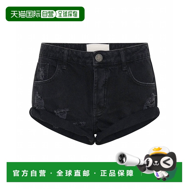 自营 one teaspoonDouble Bandits Denim Shorts In Black - blac