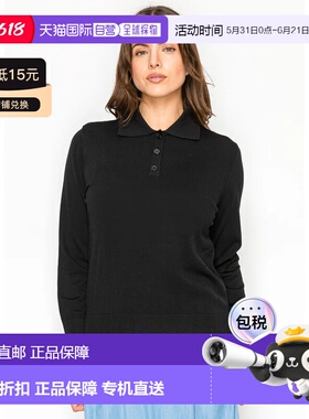 自营yal new yorkBlack Collared Knit Top - black 美国奥莱直发