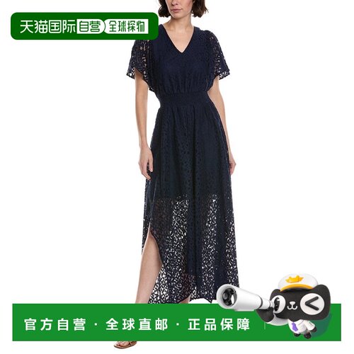 自营CeCe Smocked Waist Flutter Sleeve Maxi Dress - blue 美国