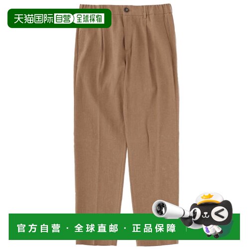 自营hernoTailored Pleated Linen-Blend Formal Pants - brown