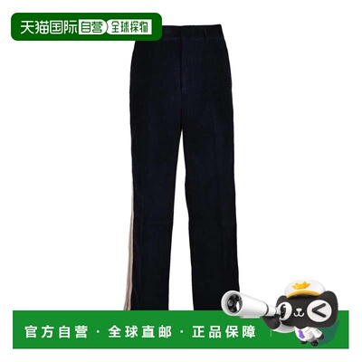自营palm angelsVelvet Trousers - black 美国奥莱直发休闲裤