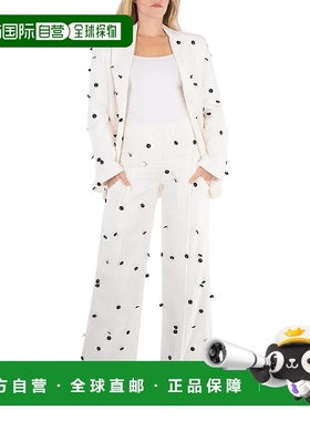 自营 Jacquemus女士白色和黑色Criollo波尔卡圆点长裤-白色和黑色