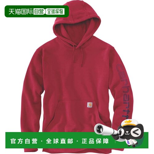 自营Carhartt标志性K288连帽衫Mens红色图形袋鼠口袋长袖JAX1752-