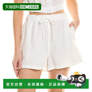 白色 亚麻混纺弹力抽绳短裤 美国奥莱直发 Air 自营Onia