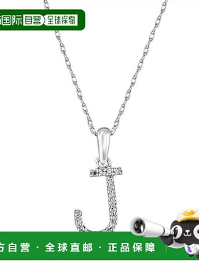 自营 sabrina14k 白金和钻石初始项链 - 白色 j 美国奥莱直发