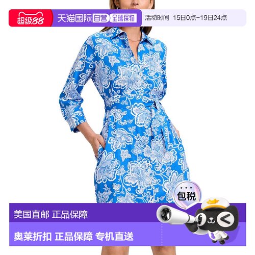 自营Foxcroft Rocca Dress - blue 美国奥莱直发连衣裙
