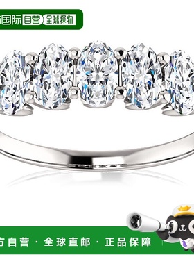 pompeii31 1/2Ct 白色、黄色或玫瑰金椭圆形莫桑石榄尖形结婚戒指