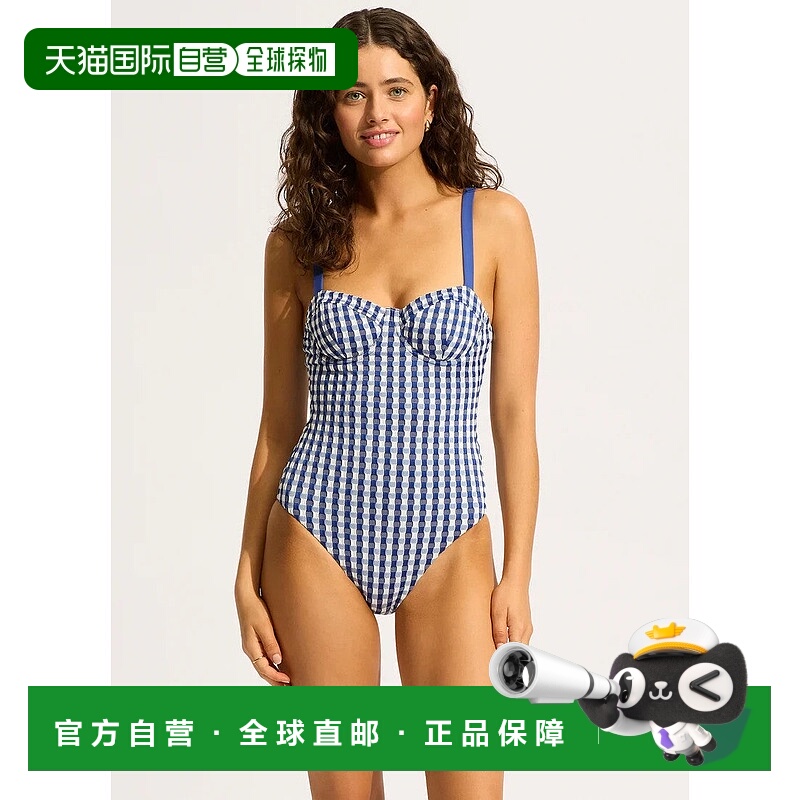 自营Seafolly Bella Swimsuit Women's Ultramarin High Cut Unde