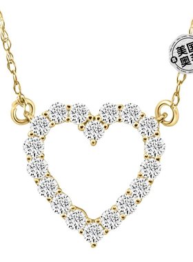 pompeii31/2 克拉心形钻石吊坠（10k 白金或黄金） - 黄金 【美国