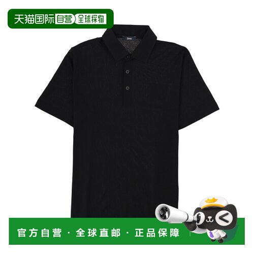 自营herno短袖简约纯棉polo衫-黑色 美国奥莱直发