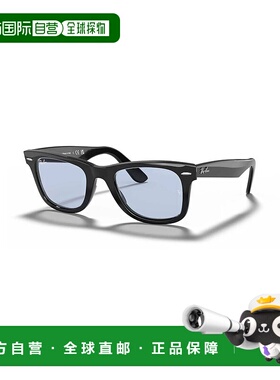 自营ray-ban男士Wayfarer经典太阳镜，黑色/蓝色镜片 美国奥莱直
