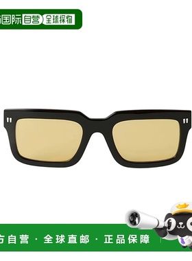 自营 off-white米白色夹式方形太阳镜-黑黄色 美国奥莱直发