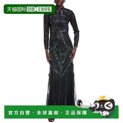自营Aidan Mattox Embellished Gown - Black 连衣裙美国直发奥莱