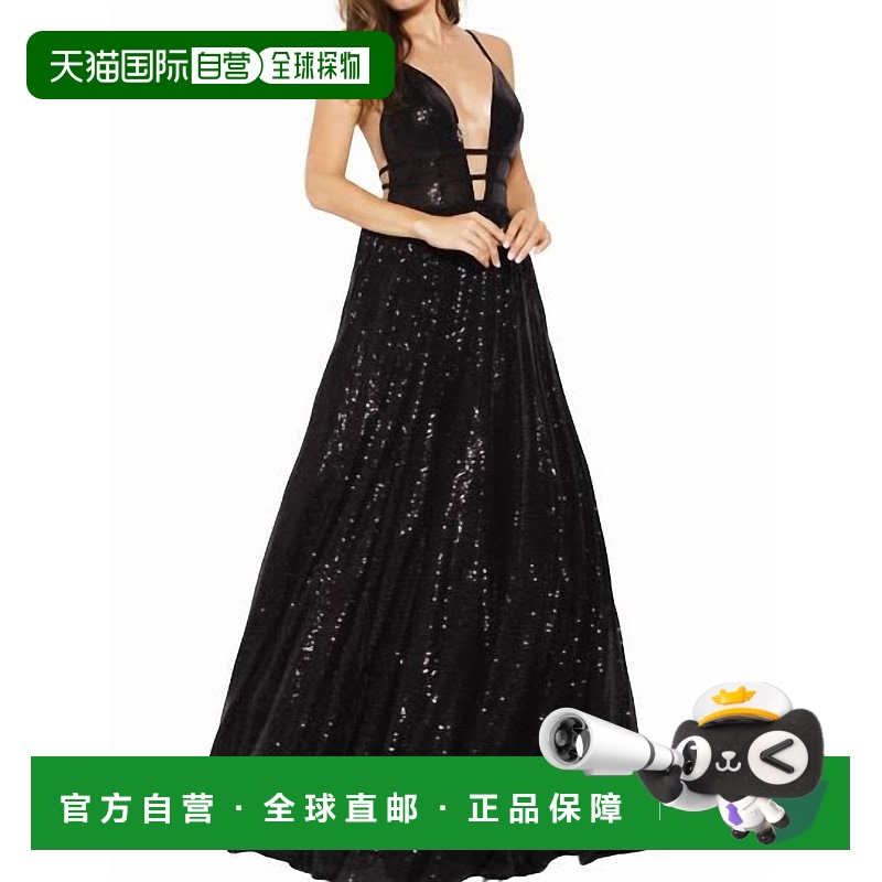 自营 jovani黑色亮片舞会礼服 - 黑色 美国奥莱直发