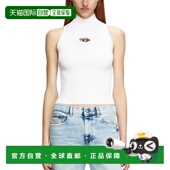 OVAL D系列 金属Logo镂空纯色罗纹修身 香港直邮DIESEL迪赛 无袖 紧