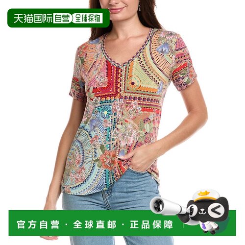 自营Johnny Was The Janie Favorite V-Neck T-Shirt - red 美国