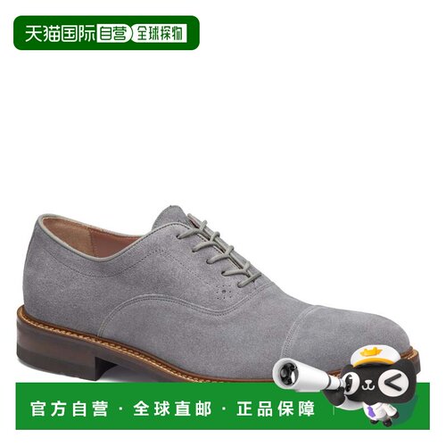 自营Johnston & Murphy男士Hartford Cap Toe牛津布灰色意大利麂