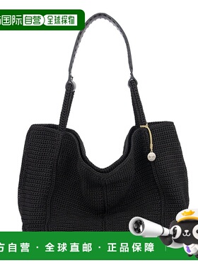 自营 the sak快乐大提包-手工钩针-黑色 美国奥莱直发新款单肩包