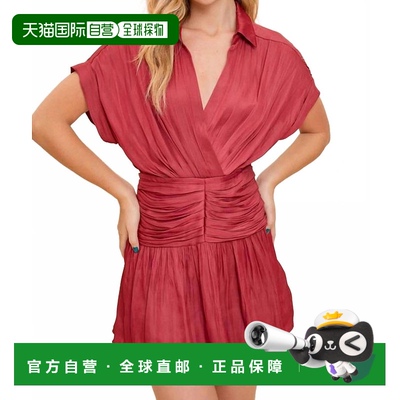 自营 mustard seed阿斯托红衬衫裹身裙 美国奥莱直发新款服饰