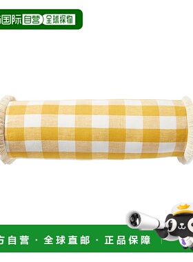 自营 Serena & Lily 经典亚麻格子枕头 - 红色 美国奥莱直发