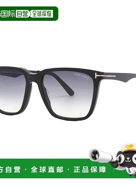 自营Tom Ford Square全边框，哈瓦那灰色/钯色框架和烟雾镜镜头。