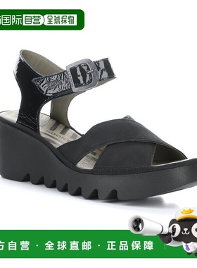 自营 FLY London Bace 绒面革和漆皮凉鞋 - 黑色 美国奥莱直发