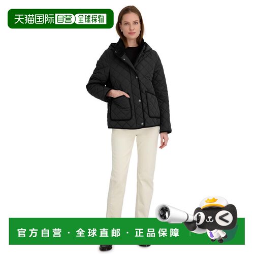 自营TAHARI Women's Rosie Hooded Quilted Water-Repellent Shor