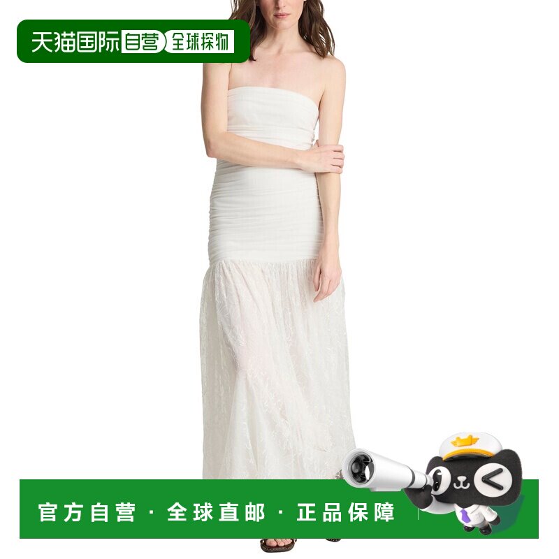自营Kenneth Cole抹胸长裙-白色 美国奥莱吊带性感直发连衣裙 美