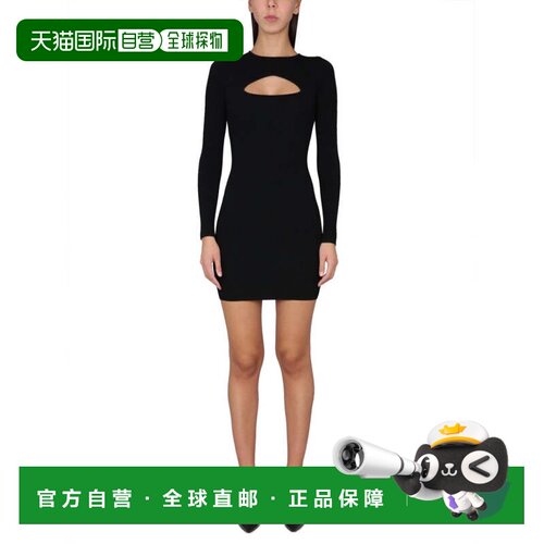 自营dsquared2Dress Cut Out - black 美国奥莱直发连衣裙包臀裙