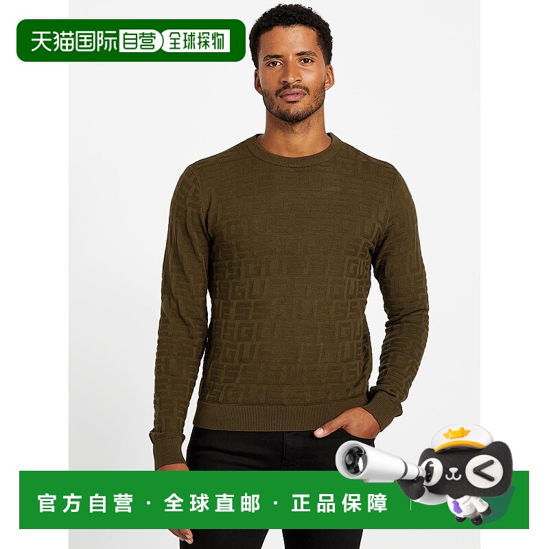 自营guessEco Pedro Textured Logo Sweater - dusty sage 美国奥
