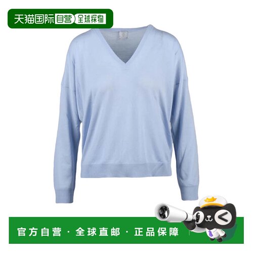 自营eleventySky Blue Women Wool V-Neck Pullover - blue 美国