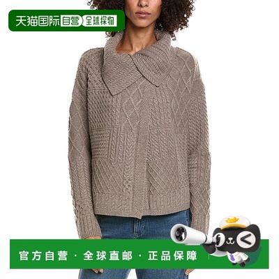 自营InCashmere Mix Cable Stitch Overlap Wool-Blend Cardigan