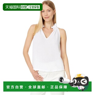 自营 Michael Stars Viola背心女式白色褶边细节分领BUU1128-白色