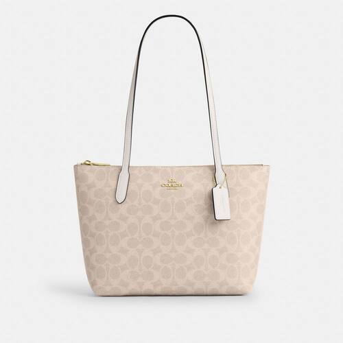 自营 Coach Fiona蔻驰经典老花托特包通勤大容量手提包CBT18