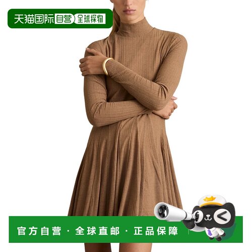 自营Reiss Savannah Jersey Flippy Dress - camel 美国奥莱直发
