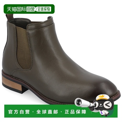 自营 vance co.Vance 男式 Landon 宽版切尔西正装靴 - 橄榄色 【
