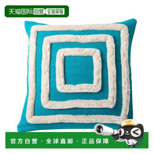 自营Jonathan Adler Pimlico方块枕头-蓝色 美国奥莱直发