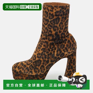 自营Gianvito Rossi Brown Leopard Print Suede Holly Ankle Boo