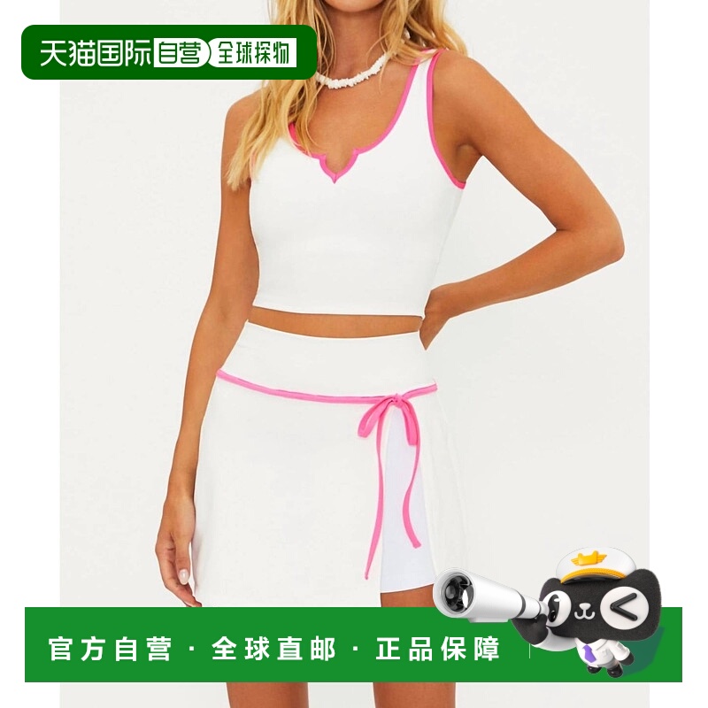 自营beach riotJosie Notch Neck Crop Tank In Strawberry Cream