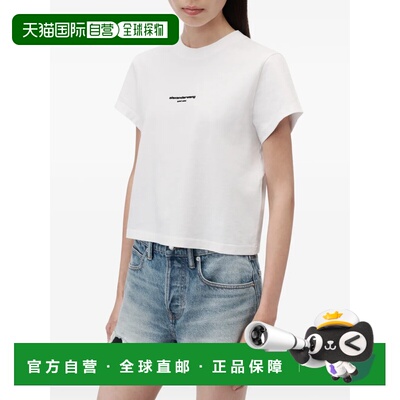 美国直邮ALEXANDER WANG-女士紧缩型短袖徽标P Rint t恤