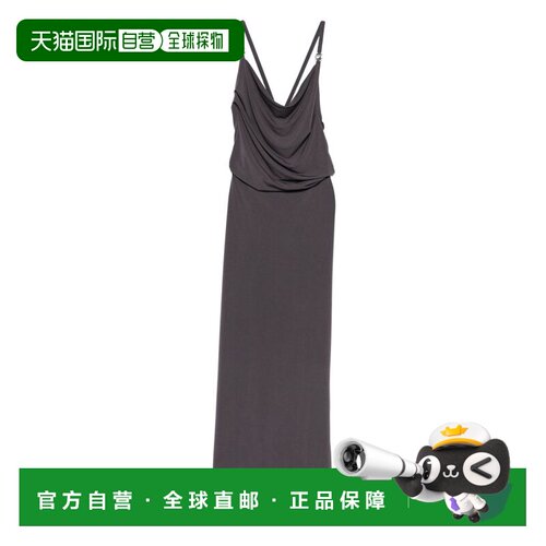 自营coperniMaxi Dress with Draped Detailing - grey 美国奥莱