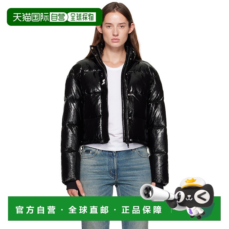 1h可退 香港直邮潮奢 Courreges 女士 黑色 Cropped Vinyl 填充夹