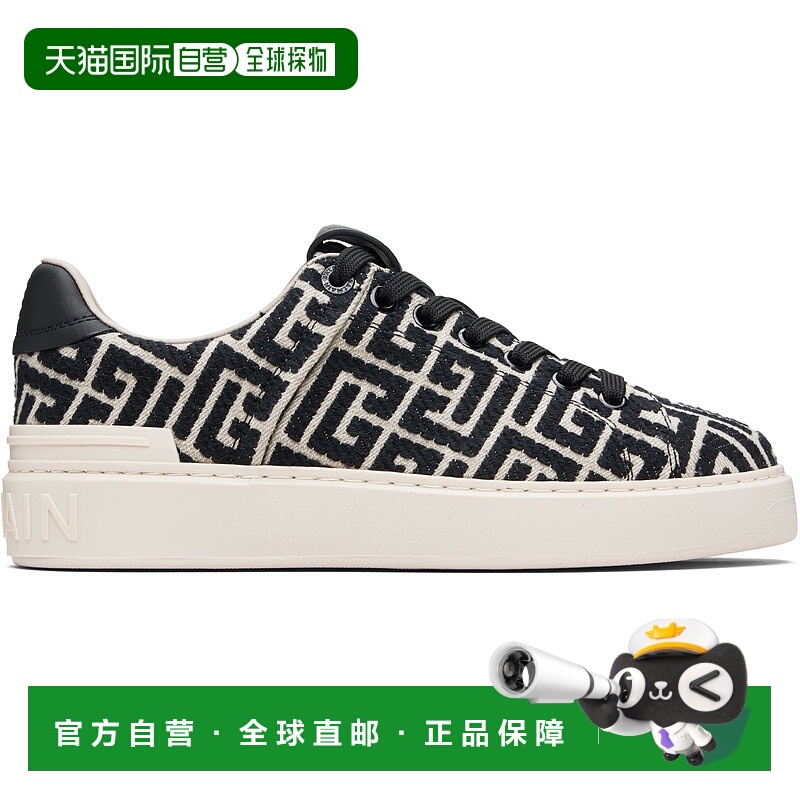 香港直邮潮奢 Balmain 巴尔曼 女士 黑色 & 灰白色 Monogram Jacq